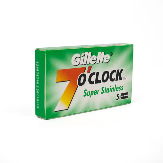 Gillette 7 O'clock Super Stainless Green Safety Razor Blades (Pack of 5)