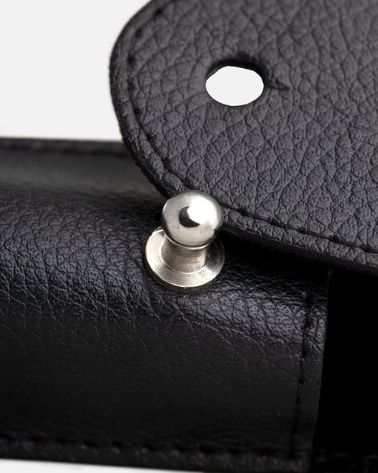 Straight Razor Black Leather Case